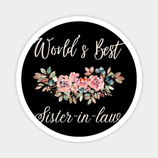 World's best sister-in-law sister in law shirts cute with flowers Magnet